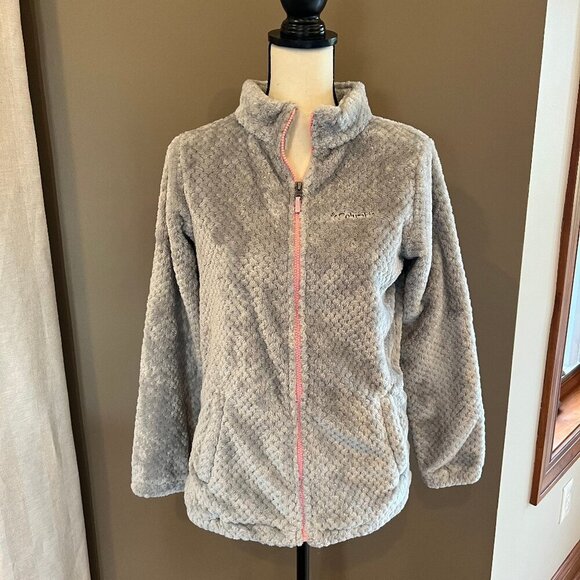 Girl's Fireside Sherpa Fleece Jacket Pink & Gray, Size 18/20 - Picture 1 of 12